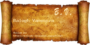 Balogh Vanessza névjegykártya